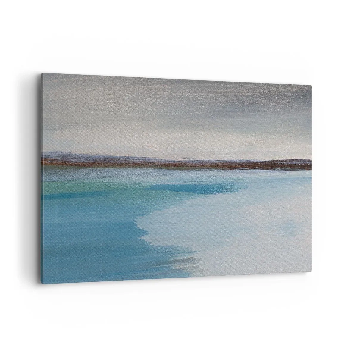 Bild auf Leinwand - Leinwandbild - Eine minimalistische Landschaft mit Wasserlinie und Horizont - 100x70cm - Horizontale Landschaft - Moderne Wanddekoration für Wohnzimmer und Schlafzimmer ARTTOR