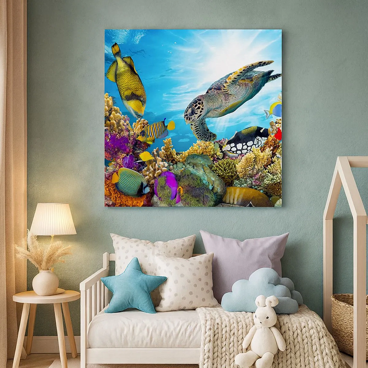 Bild auf Leinwand - Leinwandbild - Korallenpromenade - 30x30 cm