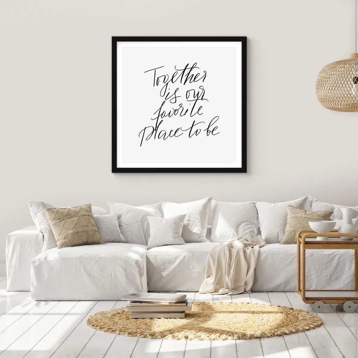 Poster in einem schwarzem Rahmen - Fühlst du das auch? - 60x60 cm