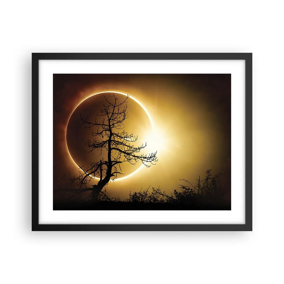 Poster in einem schwarzem Rahmen - Totale Finsternis - 50x40 cm