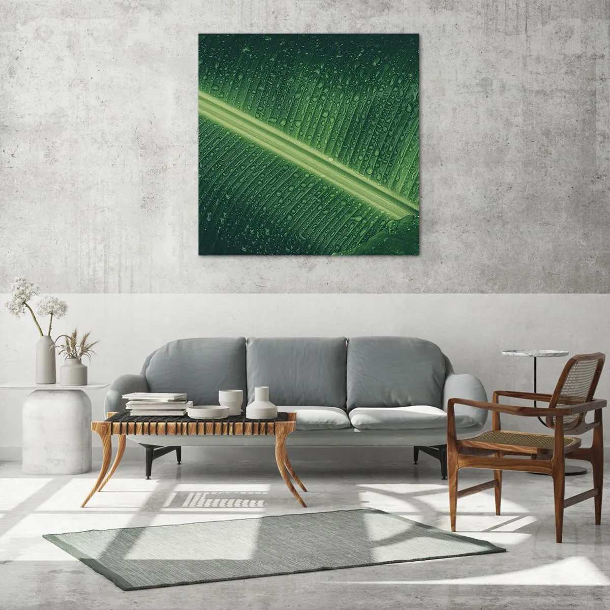 Glasbild - Bild auf glas - Die Struktur des Grüns - 50x50 cm