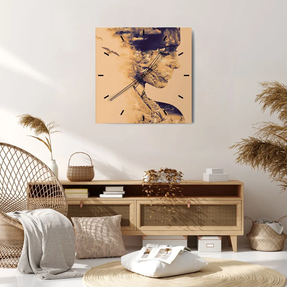 Wanduhr - Glasuhr - Von Natur aus schön - 40x40 cm