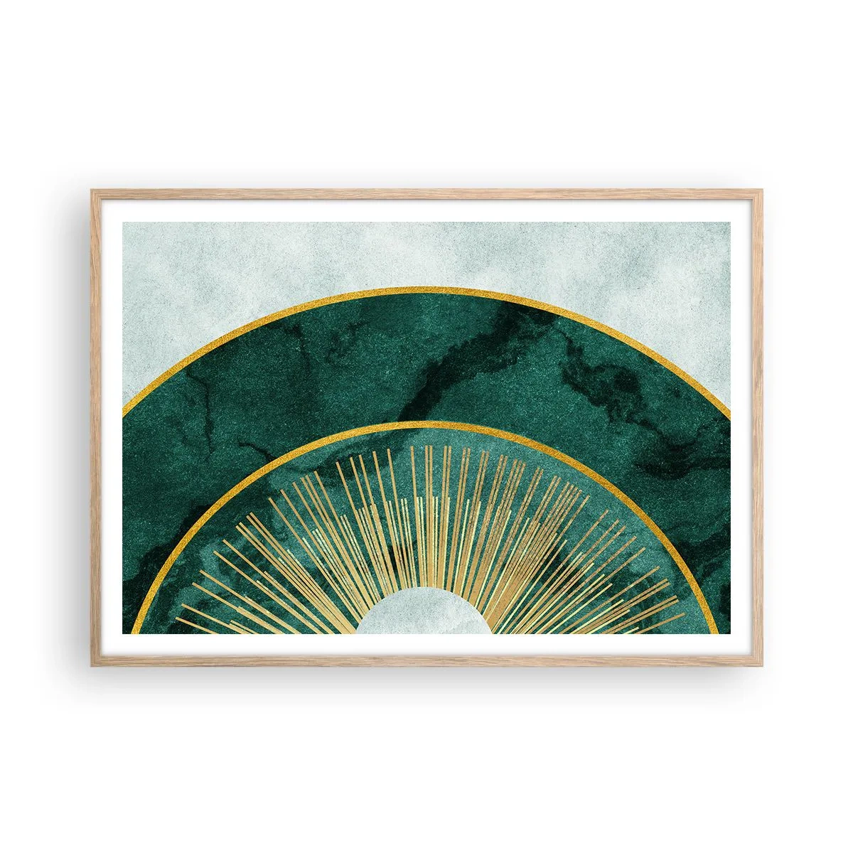 Poster in einem Rahmen aus heller Eiche - Anderes Sonnensystem - 100x70 cm