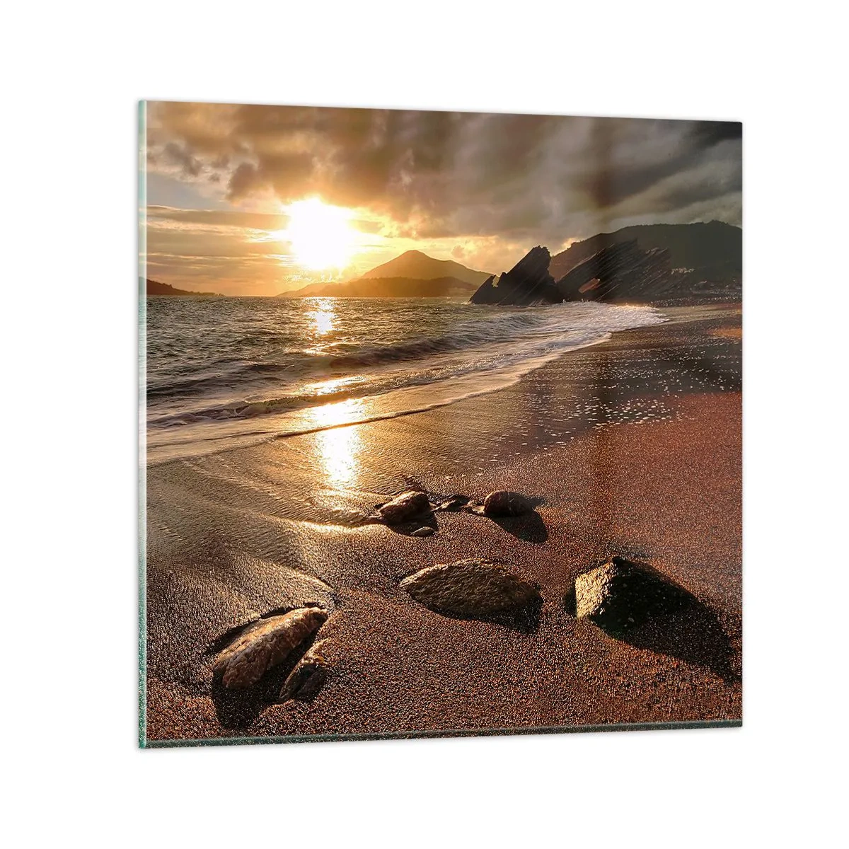 Glasbild - Bild auf glas - Folge der Sonne zu den Hügeln - 60x60 cm