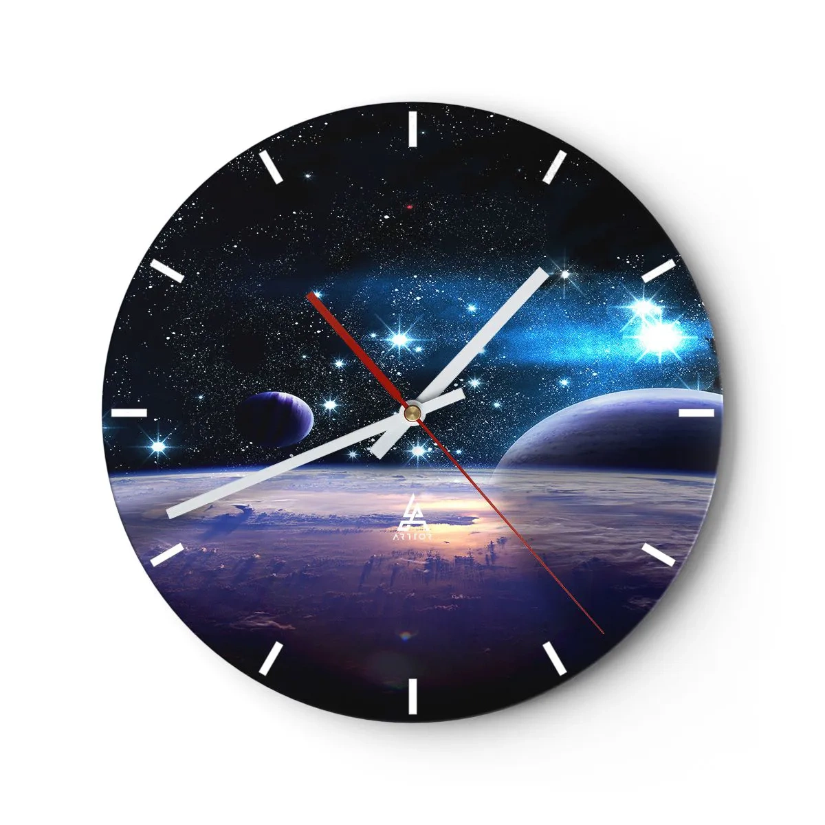 Wanduhr - Glasuhr - Noch allein? - 40x40 cm