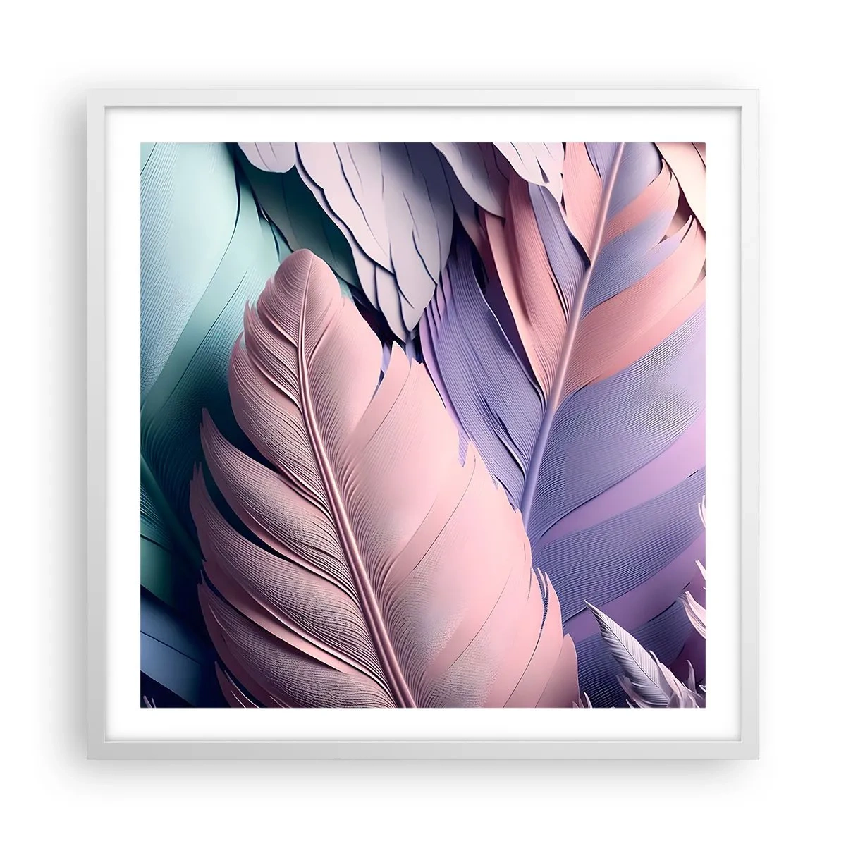 Poster in einem weißen Rahmen - Vogel-Chic - 60x60 cm