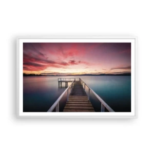 Poster in einem weißen Rahmen - Die sanfte Flamme des Abends - 91x61 cm