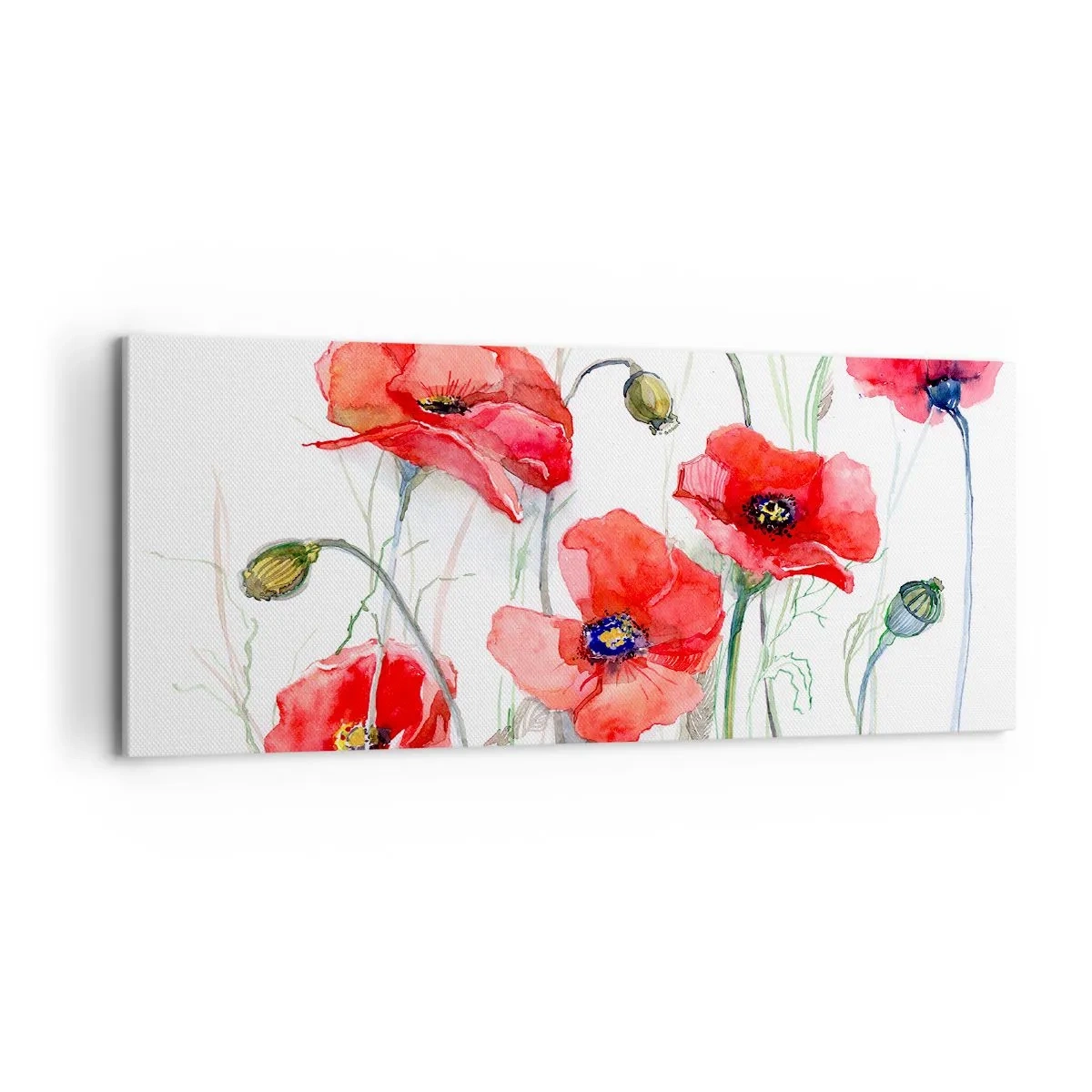 Bild auf Leinwand - Leinwandbild - Polnische Blumen - 100x40 cm