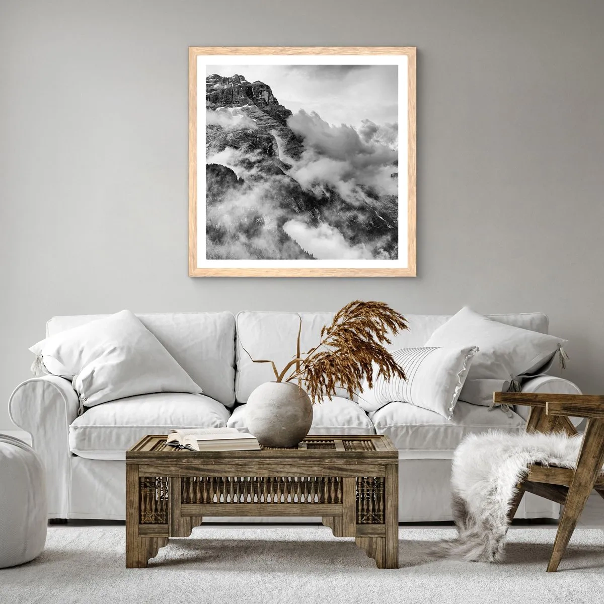 Poster in einem Rahmen aus heller Eiche - Schön und grausam - 60x60 cm