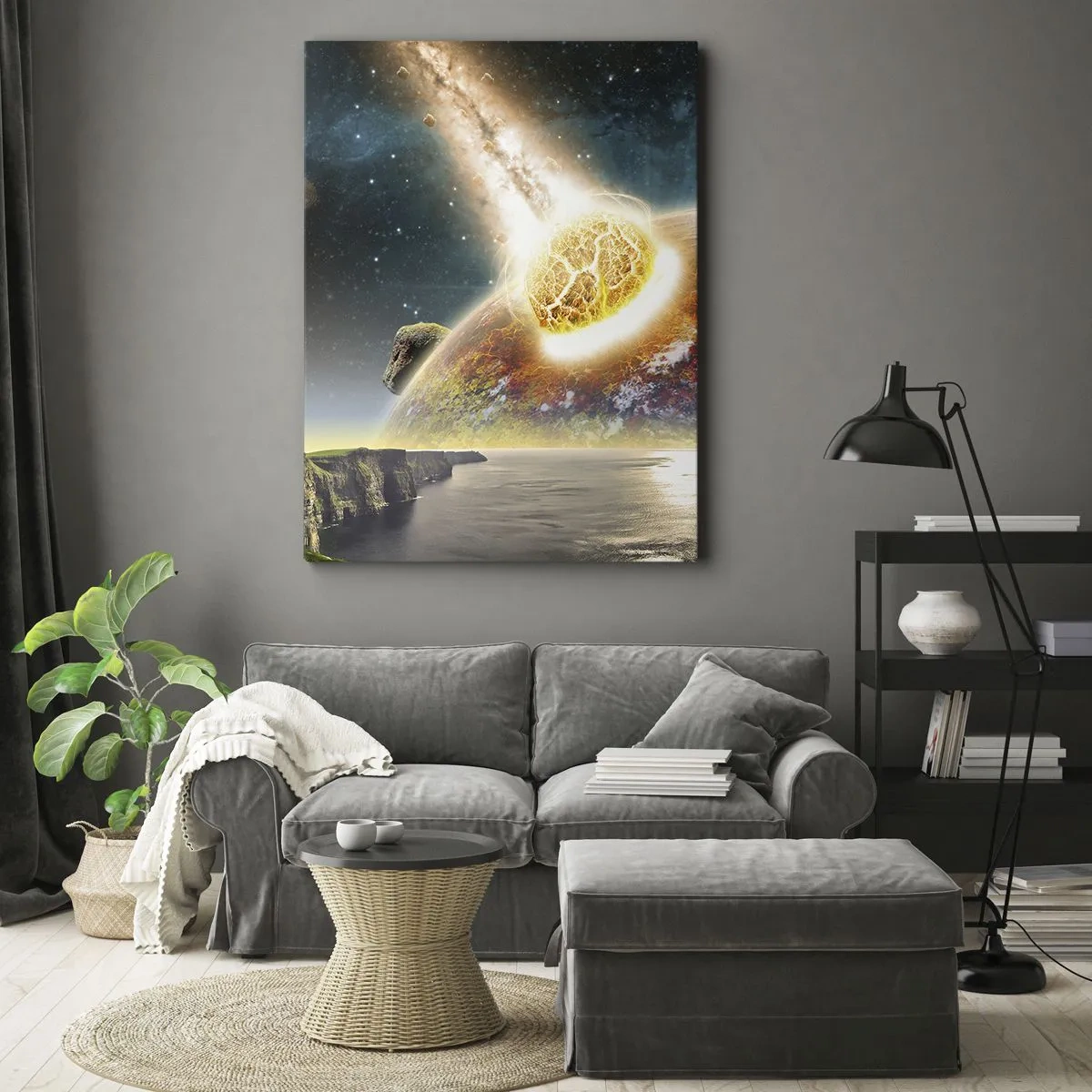 Bild auf Leinwand - Leinwandbild - Kosmisches Drama - 45x80 cm