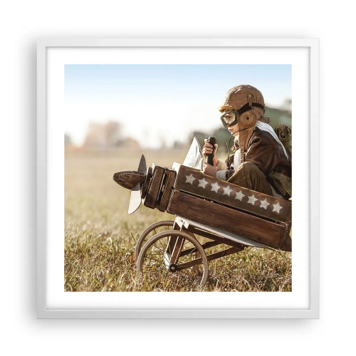 Poster in einem weißen Rahmen - Start in Richtung eines Traums - 50x50 cm