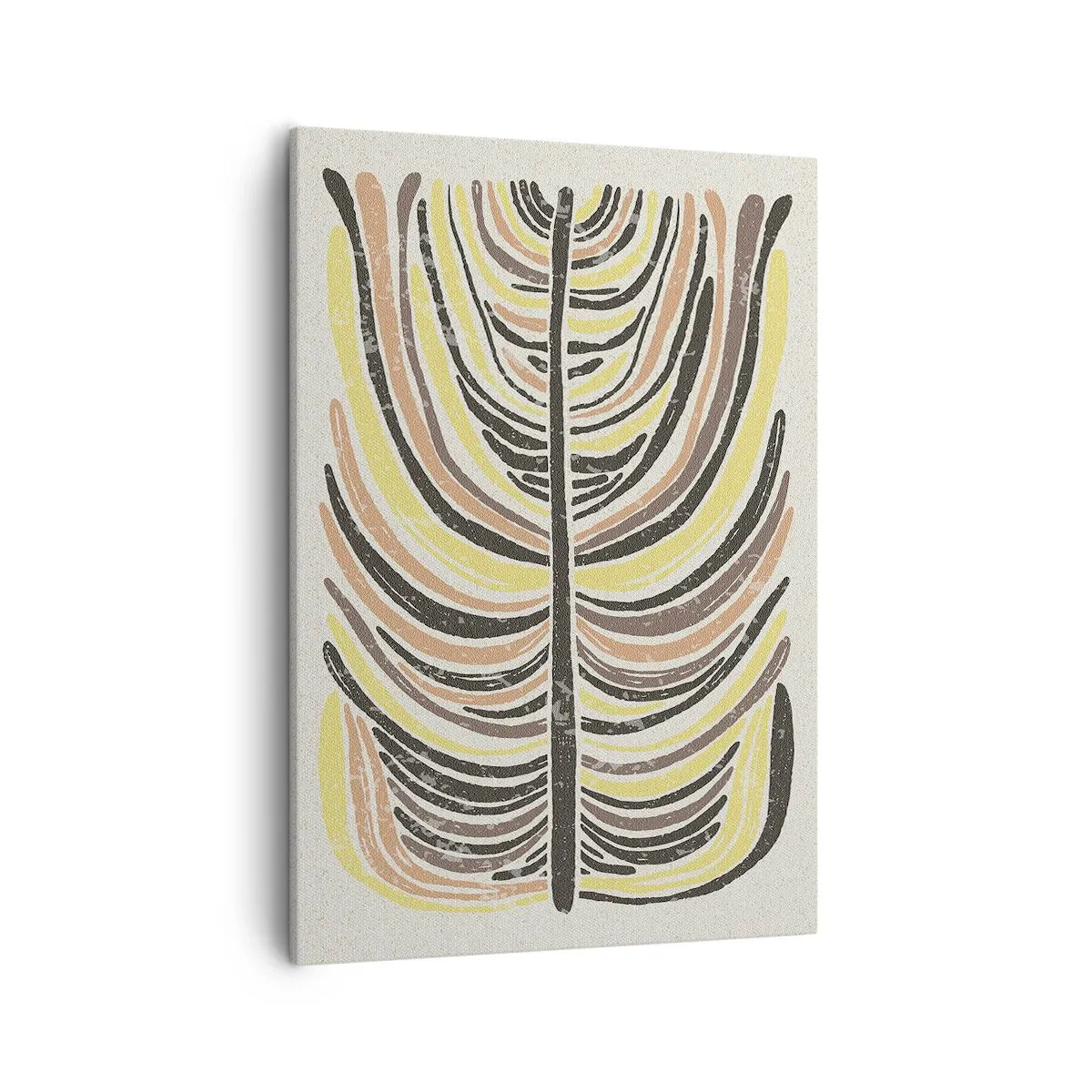 Bild auf Leinwand - Leinwandbild - Abstraktes Blattmotiv in Erdtönen - 50x70cm - Abstraktion voller Leben - Moderne Wanddekoration für Wohnzimmer und Schlafzimmer ARTTOR