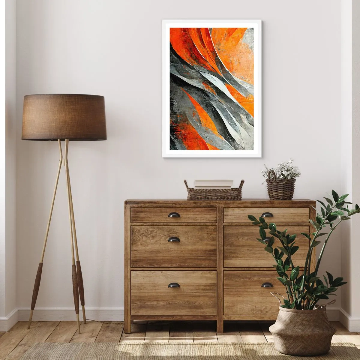 Poster in einem weißen Rahmen - Hitze und Kälte - 50x70 cm