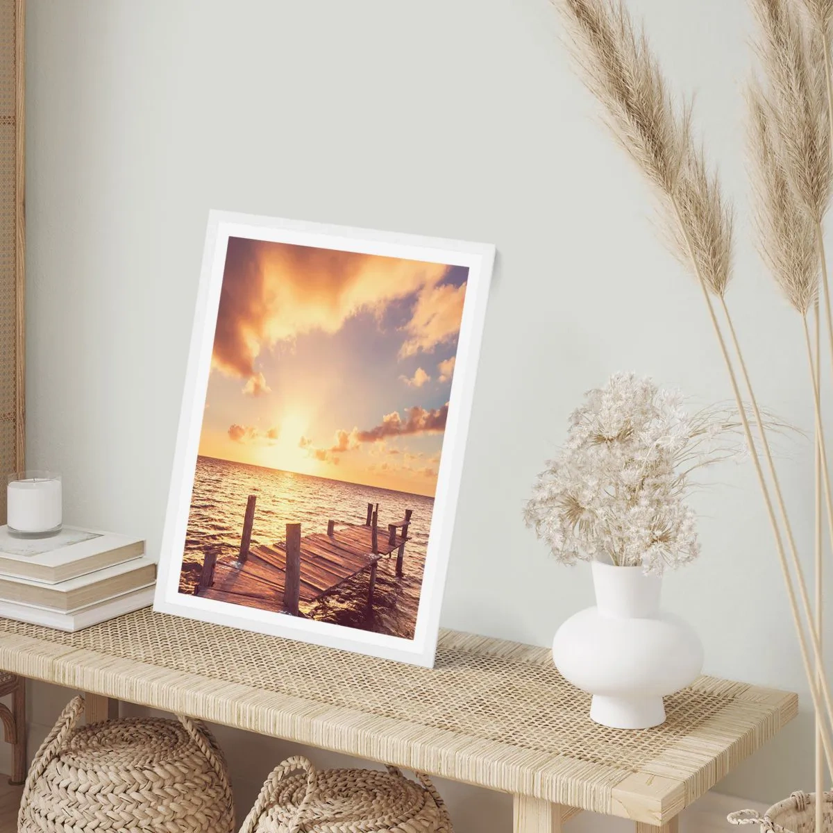 Poster in einem weißen Rahmen - Das goldene Land der Sanftmut - 30x40 cm