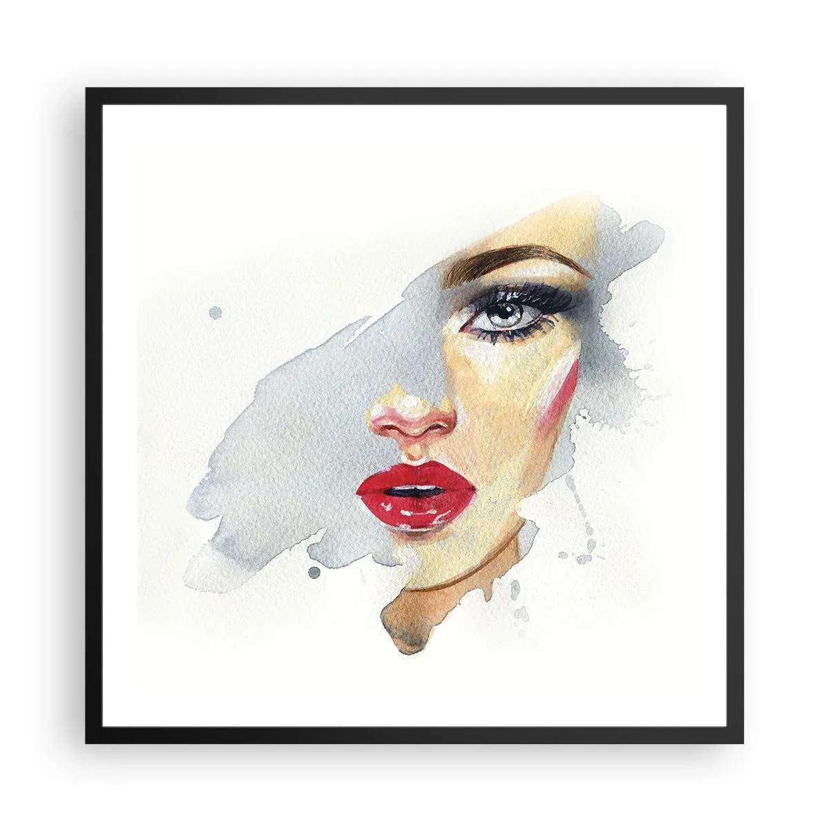 Poster in einem schwarzem Rahmen - Abspiegeln in einem Wassertropfen - 60x60 cm