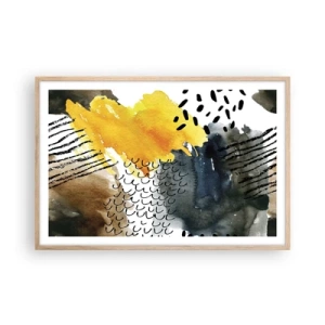 Poster in einem Rahmen aus heller Eiche - Ein Treffen der Elemente der Natur - 91x61 cm