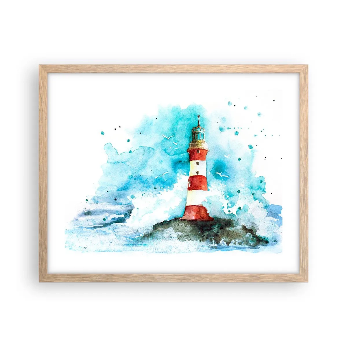 Poster in einem Rahmen aus heller Eiche - Einheit der Elemente - 50x40 cm