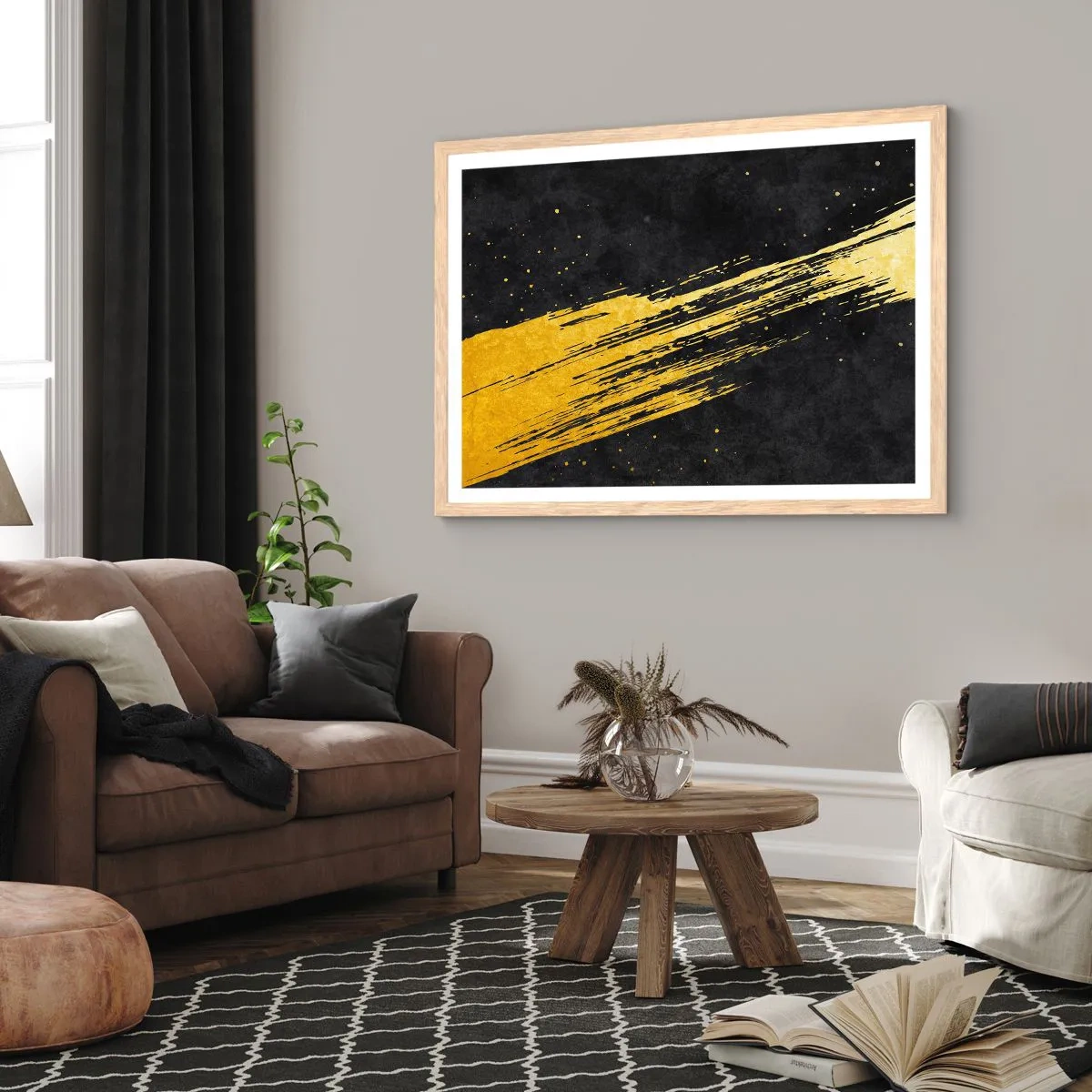 Poster in einem Rahmen aus heller Eiche - Sprung in den Hyperraum - 91x61 cm