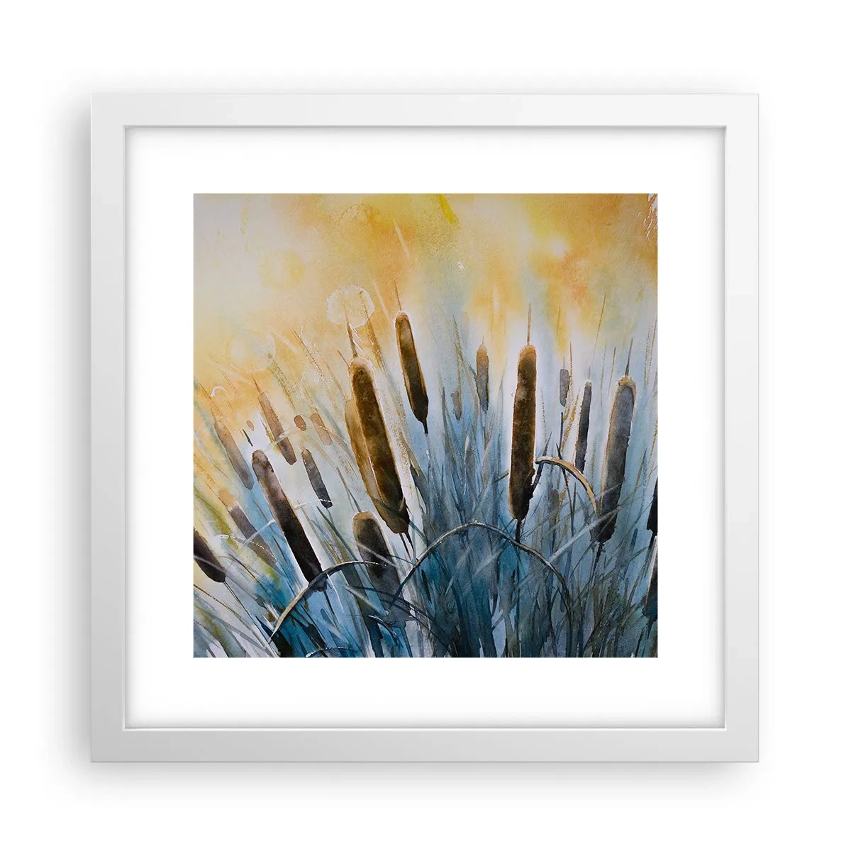 Poster in einem weißen Rahmen - Die Kälte des Wassers, die Hitze der Sonne - 30x30 cm