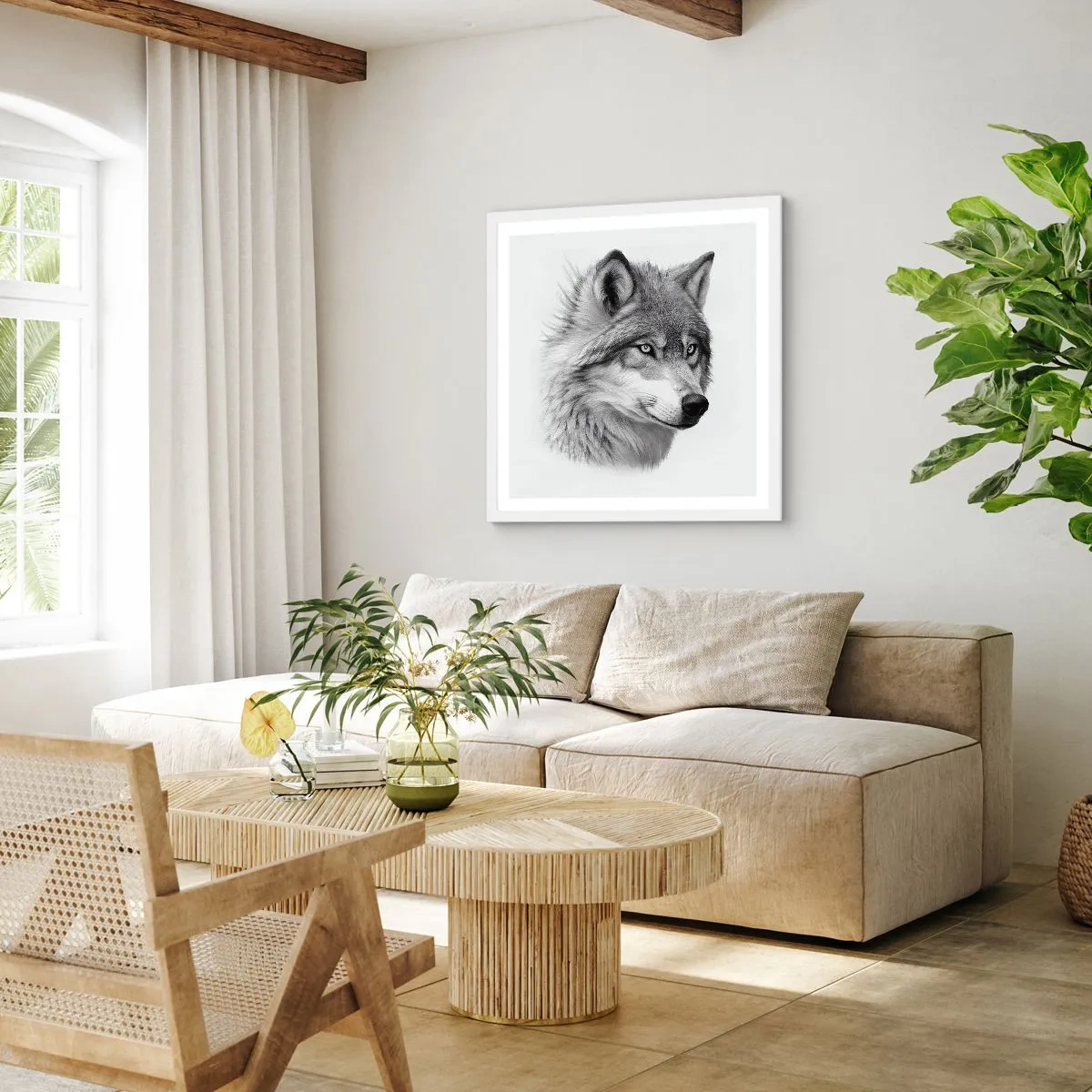 Poster in einem weißen Rahmen - Alpha – ohne Zweifel - 30x30 cm