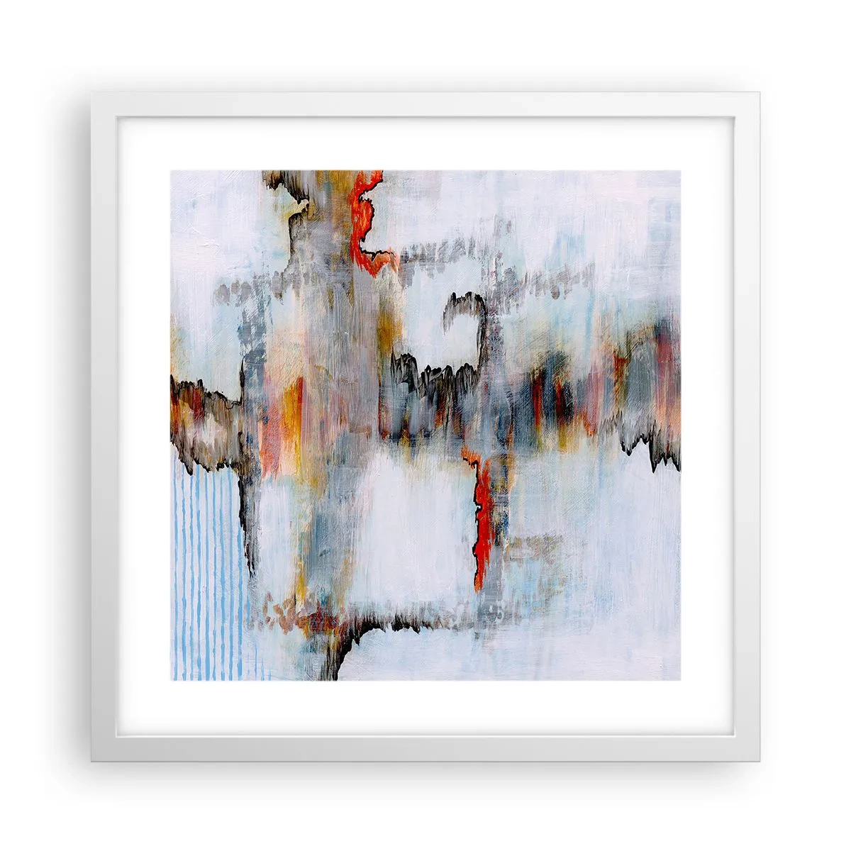 Poster in einem weißen Rahmen - Ein Stock auf dem Wasser - 40x40 cm
