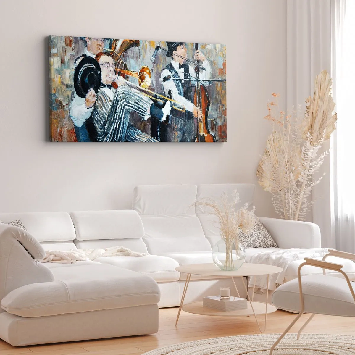 Bild auf Leinwand - Leinwandbild - Der ganze Jazz - 90x30 cm