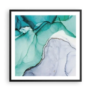 Poster in einem schwarzem Rahmen - Eine Studie in Türkis - 60x60 cm