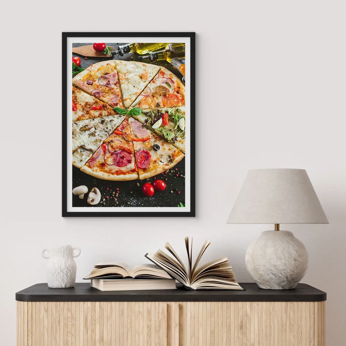 Poster in einem schwarzem Rahmen - Eine Reihe von Geschmacksrichtungen - 70x100 cm