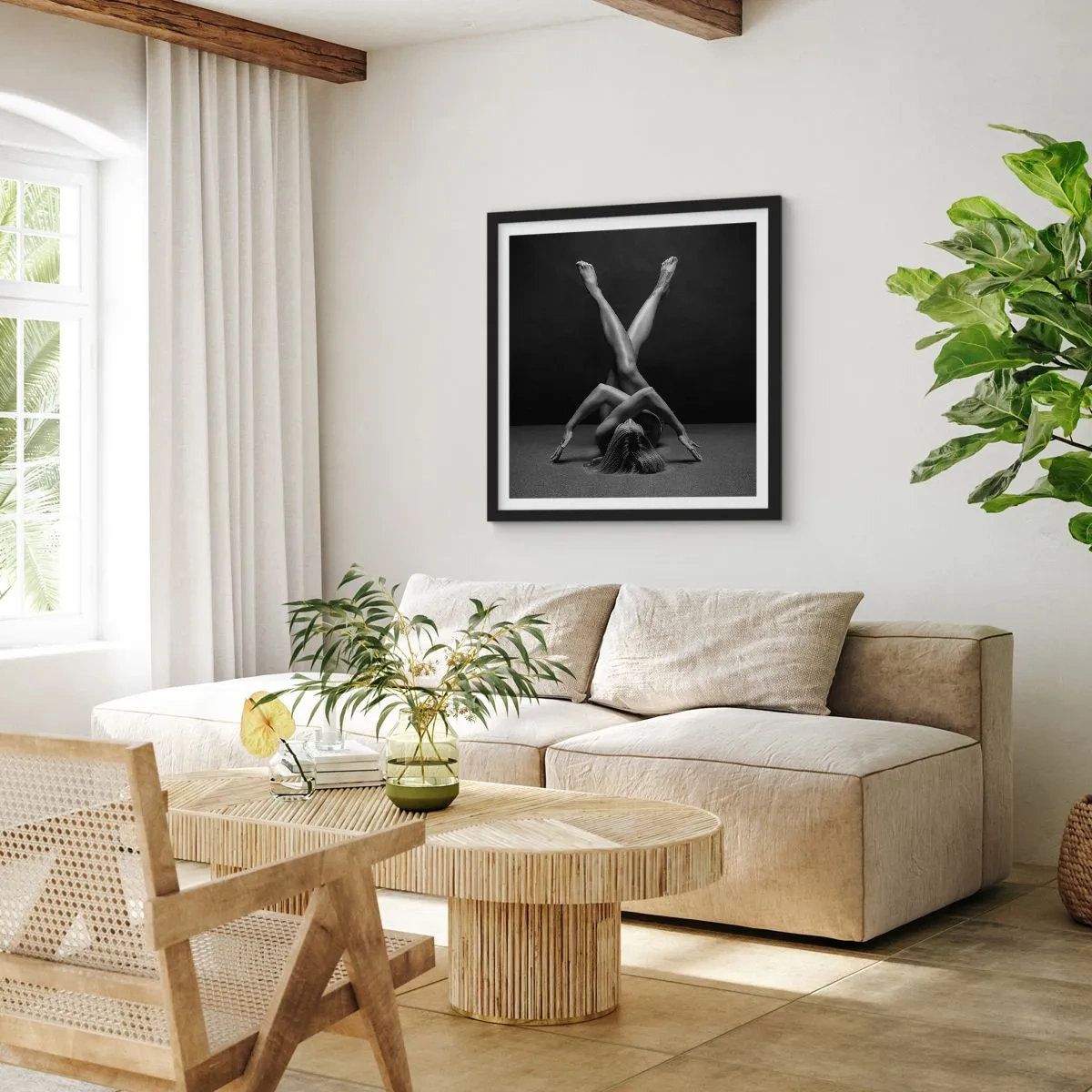 Poster in einem schwarzem Rahmen - Die Geometrie der Nacktheit - 30x30 cm