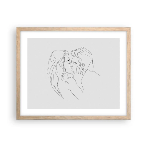 Poster in einem Rahmen aus heller Eiche - Dieselbe Linie - 50x40 cm