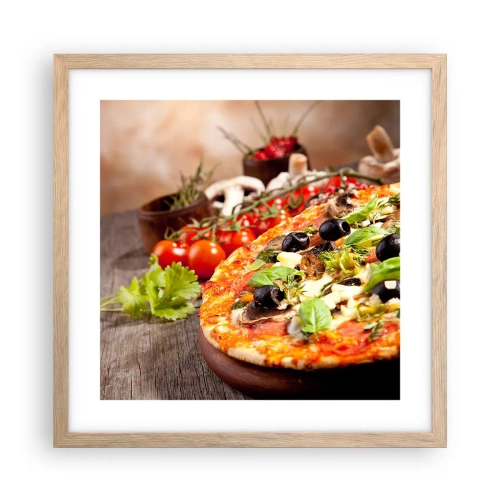 Poster in einem Rahmen aus heller Eiche - Aus den tellurischen Zutaten - 40x40 cm