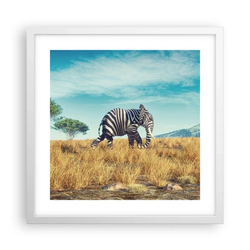 Poster in einem weißen Rahmen - Grau ist nicht mehr in Mode - 40x40 cm