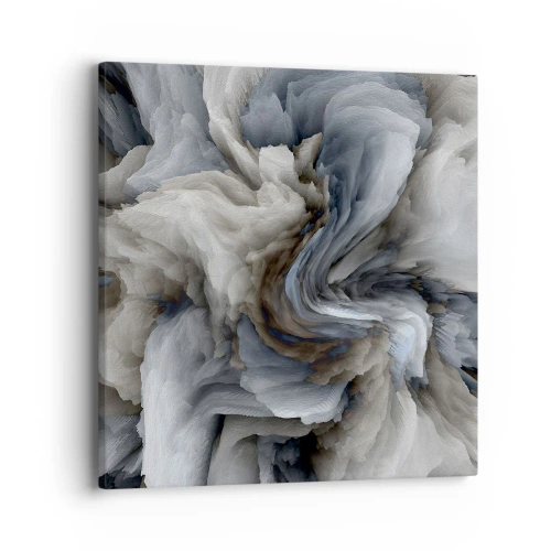 Bild auf Leinwand - Leinwandbild - Stein und Blume - 40x40 cm