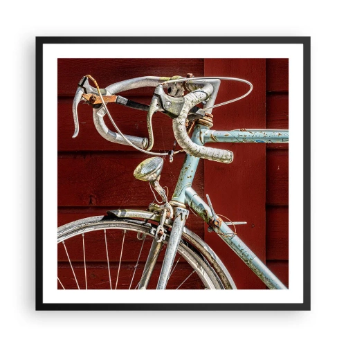 Poster in einem schwarzem Rahmen - Geschaffen um zu siegen - 60x60 cm