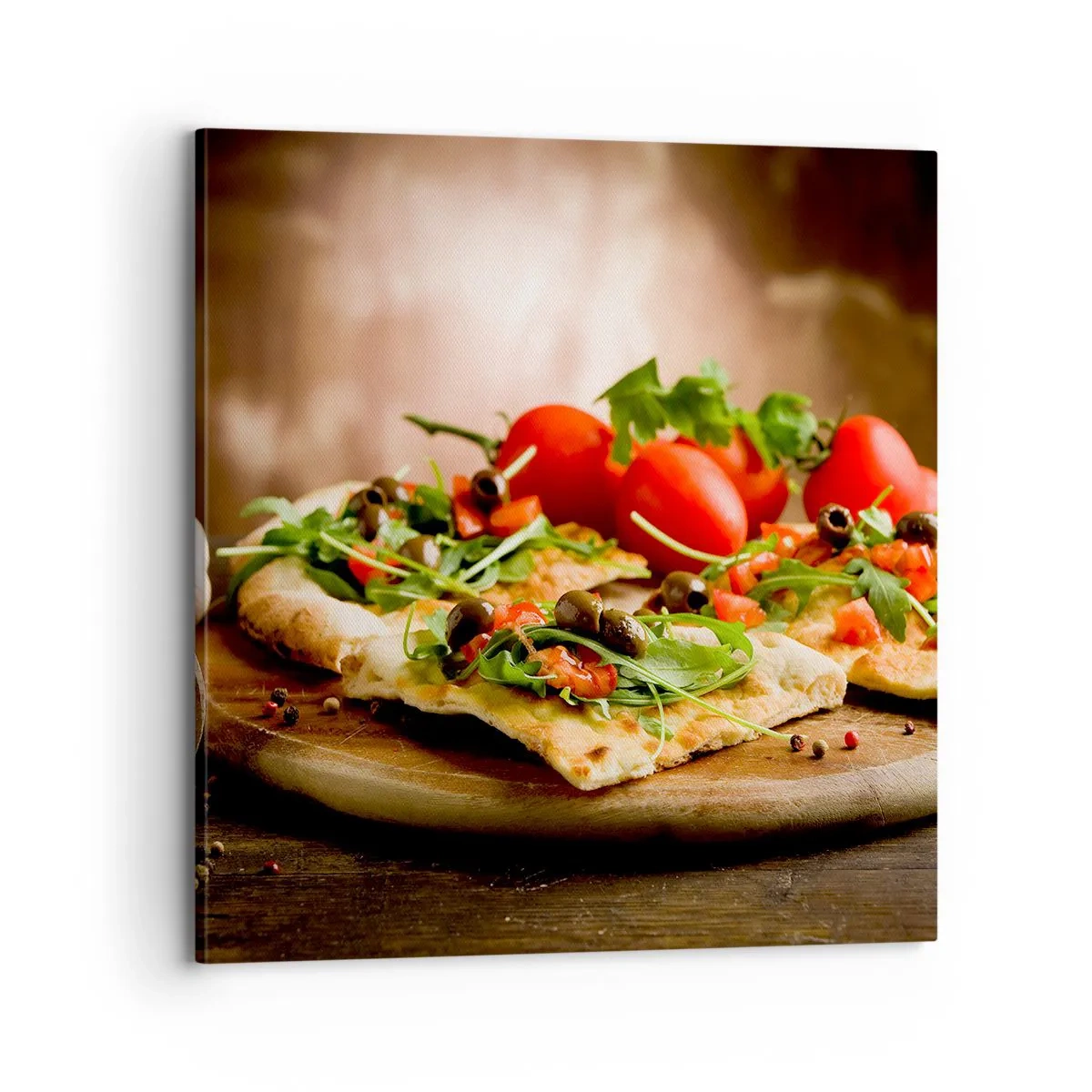 Bild auf Leinwand - Leinwandbild - Direkt vom Herd und aus dem Garten - 70x70 cm