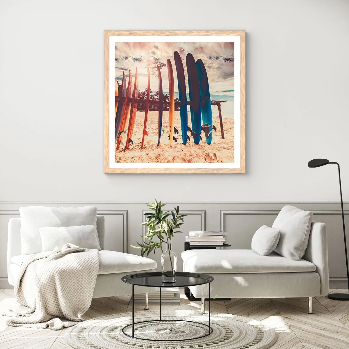 Poster in einem Rahmen aus heller Eiche - Gute Nacht bis morgen - 50x50 cm