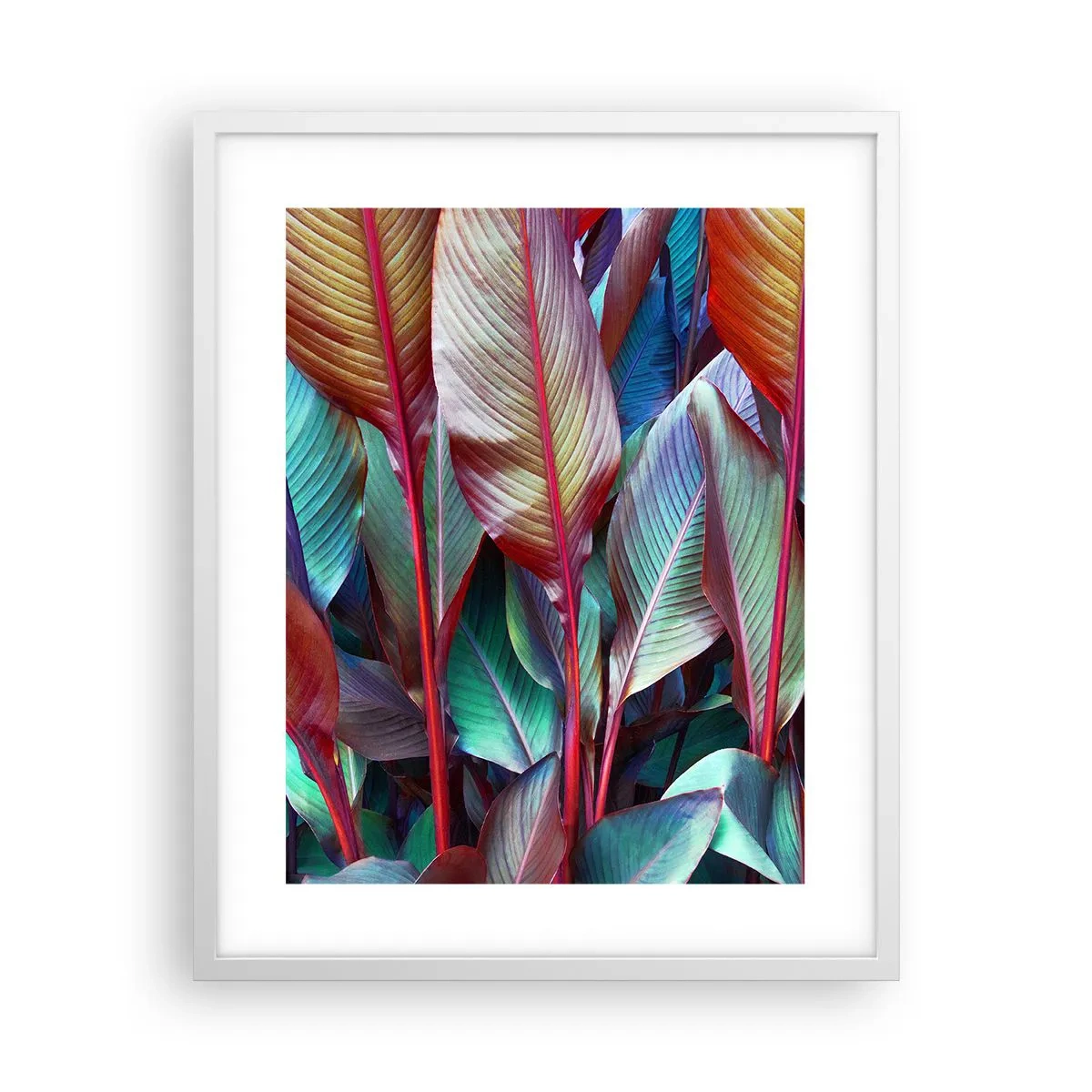 Poster in einem weißen Rahmen - Buntes Dickicht - 40x50 cm