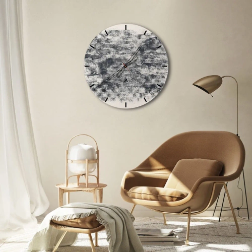 Wanduhr - Glasuhr - Nebelige Komposition - 40x40 cm