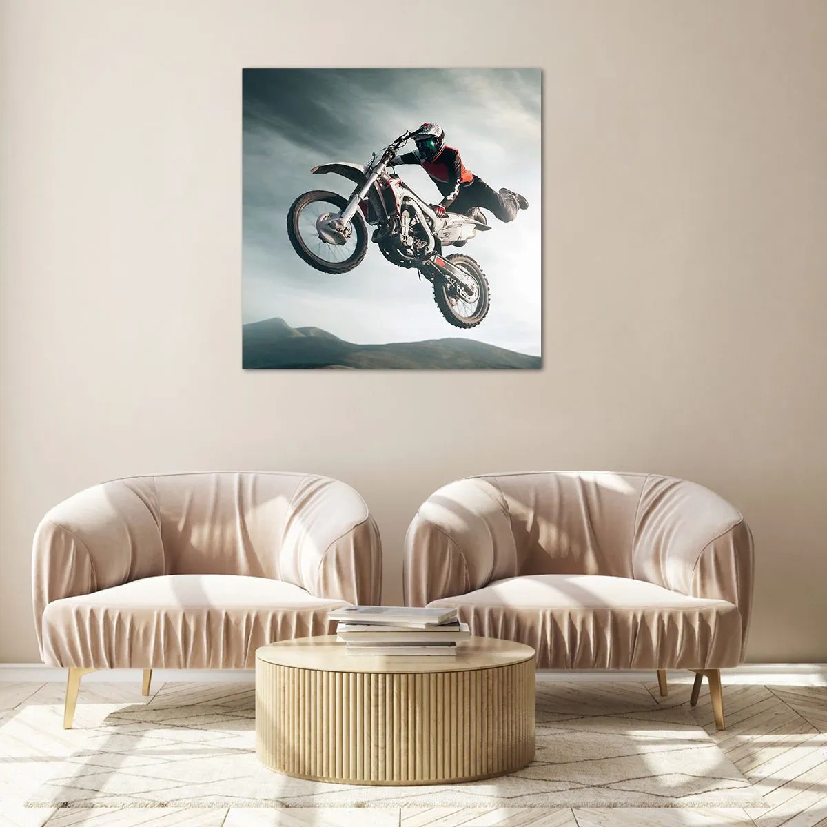 Glasbild - Bild auf glas - Kein Spaß ohne Risiko - 70x70 cm