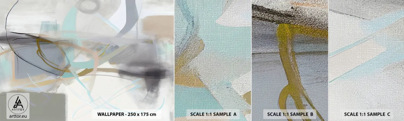 Fototapeten Muster Premium Canvas - Neblige Abstraktion - Abstraktion, Stück, Hell - 100x30 cm