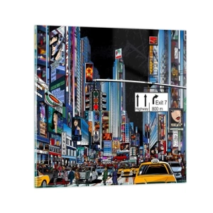 Glasbild - Bild auf glas - Comicbuch große Nacht - 60x60 cm