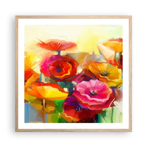 Poster in einem Rahmen aus heller Eiche - Nicht nur rot - 60x60 cm