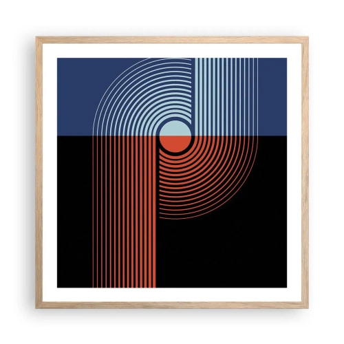 Poster in einem Rahmen aus heller Eiche - In einer geometrischen Umarmung - 60x60 cm
