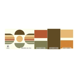 Fototapeten Muster Selbstklebend Deluxe Sticker - In Erdtönen - Abstraktion, Stück, Grafik - 100x30 cm