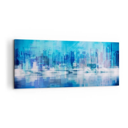 Bild auf Leinwand - Leinwandbild - In Blau ertrunken - 100x40 cm