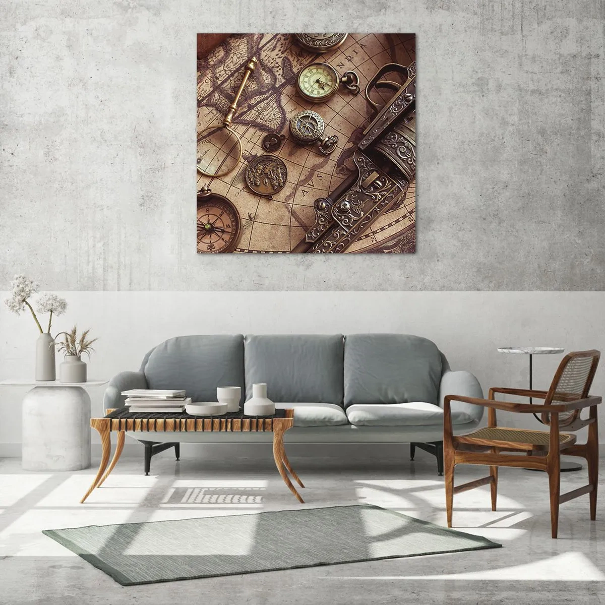 Glasbild - Bild auf glas - Das Abenteuer ruft - 70x70 cm