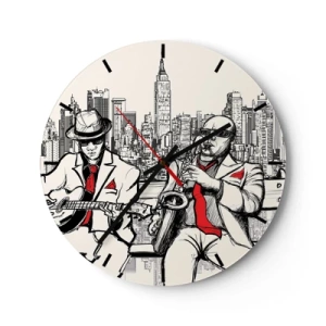 Wanduhr - Glasuhr - New Yorker Improvisation - 40x40 cm
