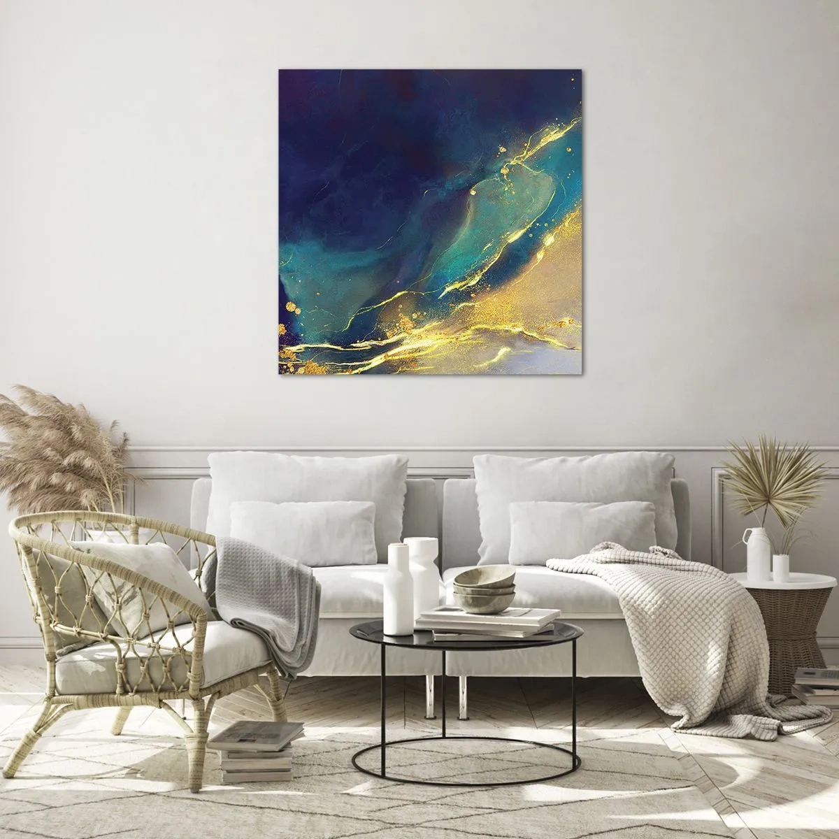 Glasbild - Bild auf glas - Der goldene Teich - 50x50 cm