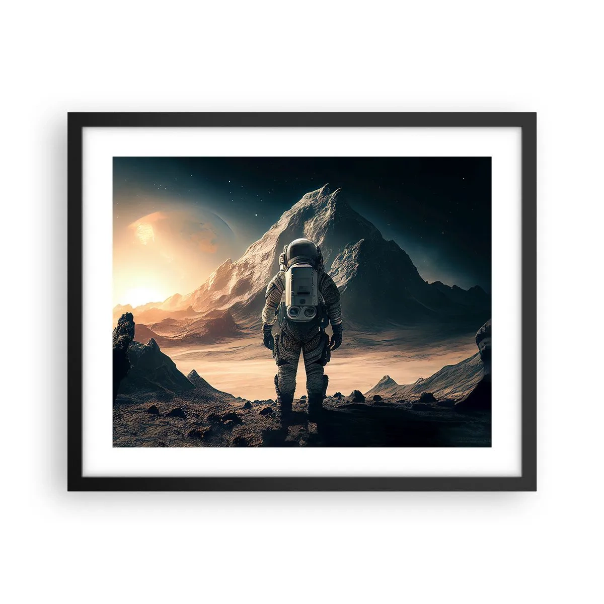 Poster in einem schwarzem Rahmen - Neue Herausforderung - 50x40 cm