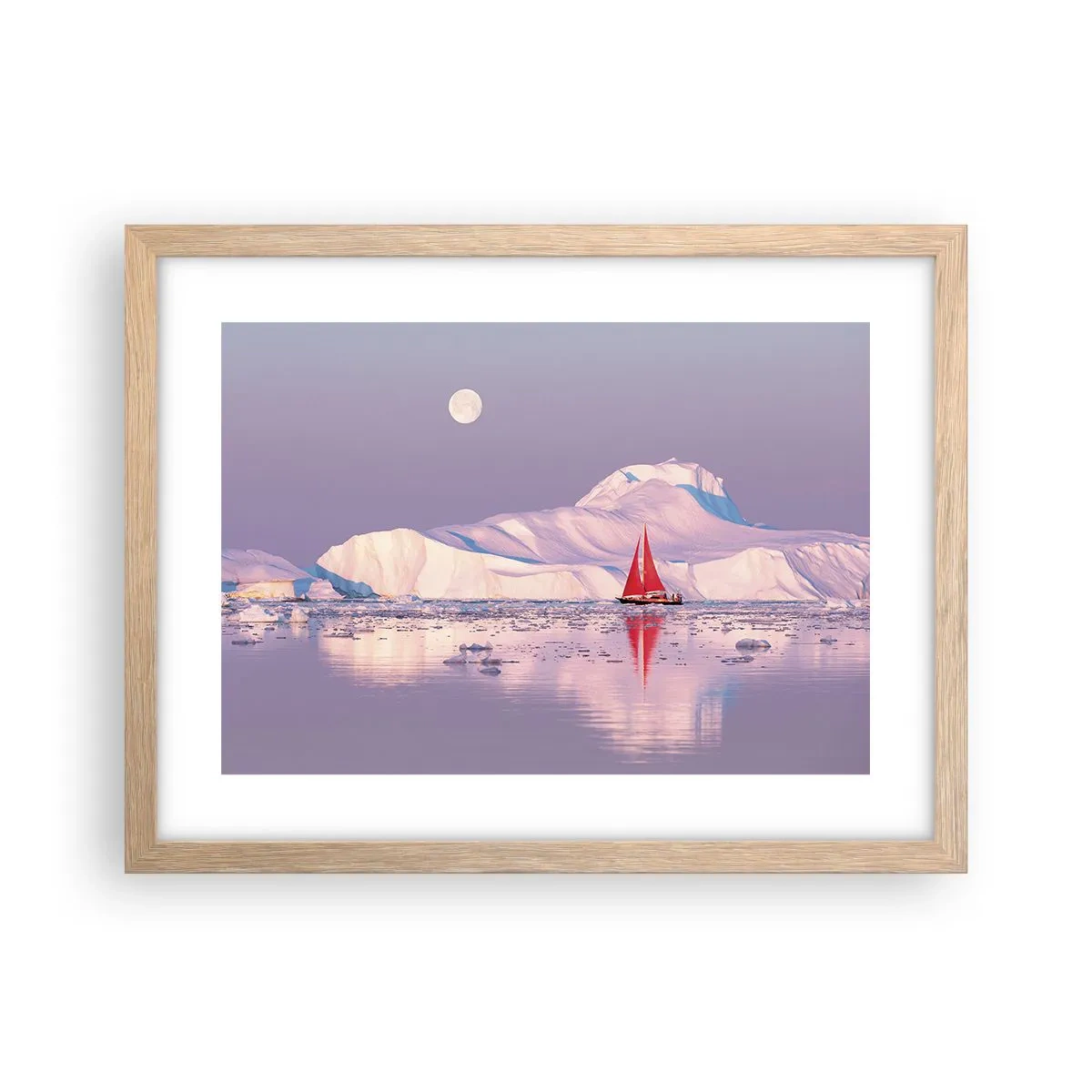 Poster in einem Rahmen aus heller Eiche - Die Hitze des Segels, die Kälte des Eises - 40x30 cm